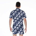 Shibori Motif Pattern Print Men's Rompers