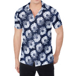 Shibori Motif Pattern Print Men's Shirt