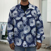 Shibori Motif Pattern Print Men's Shirt Jacket