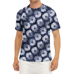 Shibori Motif Pattern Print Men's Short Sleeve Rash Guard