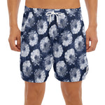 Shibori Motif Pattern Print Men's Split Running Shorts