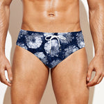 Shibori Motif Pattern Print Men's Swim Briefs