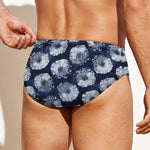 Shibori Motif Pattern Print Men's Swim Briefs