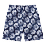 Shibori Motif Pattern Print Men's Swim Trunks