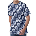 Shibori Motif Pattern Print Men's Velvet T-Shirt