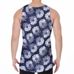 Shibori Motif Pattern Print Men's Velvet Tank Top