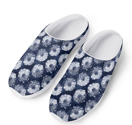 Shibori Motif Pattern Print Mesh Casual Shoes