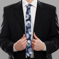 Shibori Motif Pattern Print Necktie