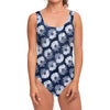 Shibori Motif Pattern Print One Piece Swimsuit