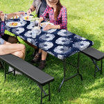 Shibori Motif Pattern Print Picnic Table Cover