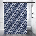 Shibori Motif Pattern Print Premium Shower Curtain