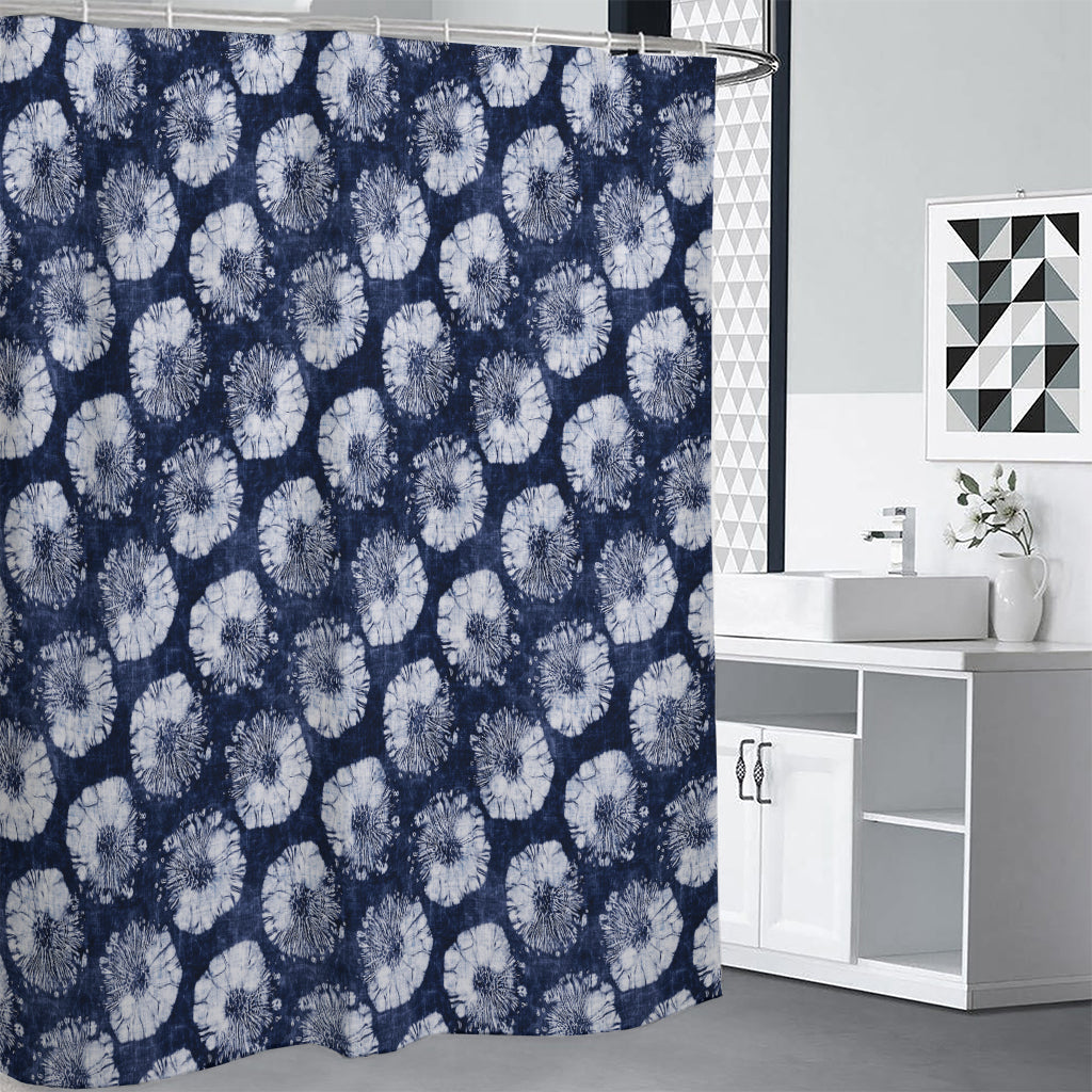 Shibori Motif Pattern Print Premium Shower Curtain