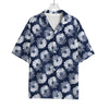 Shibori Motif Pattern Print Rayon Hawaiian Shirt