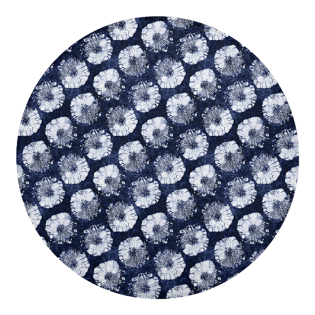 Shibori Motif Pattern Print Round Blanket