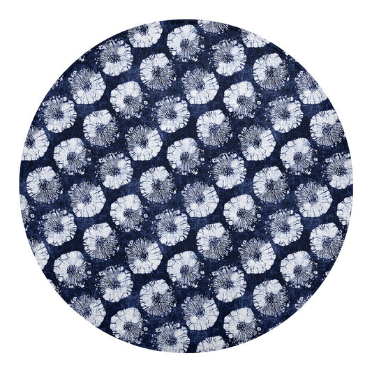 Shibori Motif Pattern Print Round Blanket
