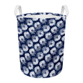 Shibori Motif Pattern Print Round Laundry Basket