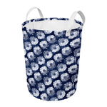 Shibori Motif Pattern Print Round Laundry Basket