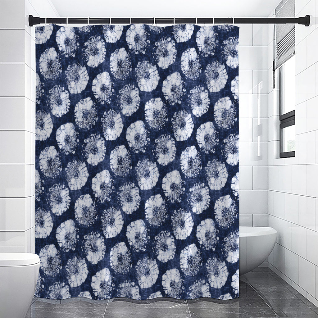 Shibori Motif Pattern Print Shower Curtain