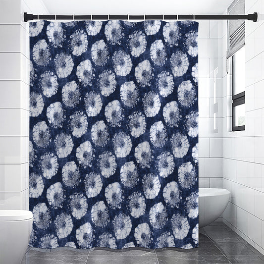 Shibori Motif Pattern Print Shower Curtain