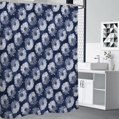 Shibori Motif Pattern Print Shower Curtain