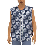 Shibori Motif Pattern Print Sleeveless Baseball Jersey