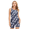 Shibori Motif Pattern Print Sleeveless One Piece Swimsuit