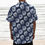 Shibori Motif Pattern Print Textured Short Sleeve Shirt