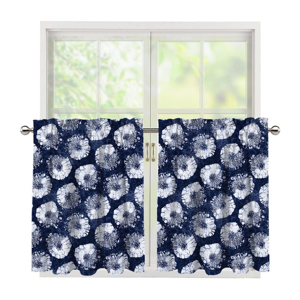 Shibori Motif Pattern Print Tier Curtains
