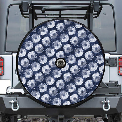 Shibori Motif Pattern Print Tire Cover With Camera Hole