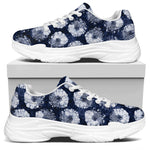 Shibori Motif Pattern Print White Chunky Shoes