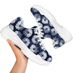 Shibori Motif Pattern Print White Chunky Shoes