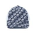 Shibori Motif Pattern Print White Mesh Trucker Hat