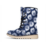 Shibori Motif Pattern Print Winter Boots