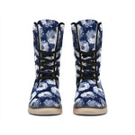 Shibori Motif Pattern Print Winter Boots