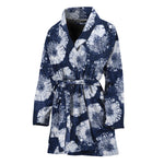 Shibori Motif Pattern Print Women's Bathrobe