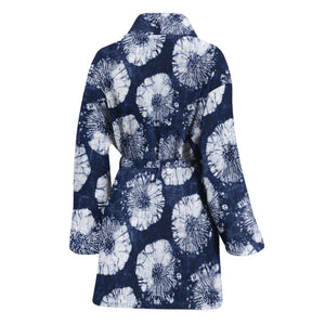 Shibori Motif Pattern Print Women's Bathrobe