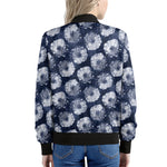 Shibori Motif Pattern Print Women's Bomber Jacket