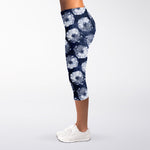 Shibori Motif Pattern Print Women's Capri Leggings