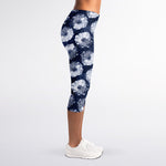Shibori Motif Pattern Print Women's Capri Leggings
