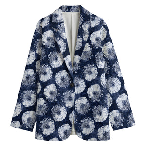 Shibori Motif Pattern Print Women's Cotton Blazer