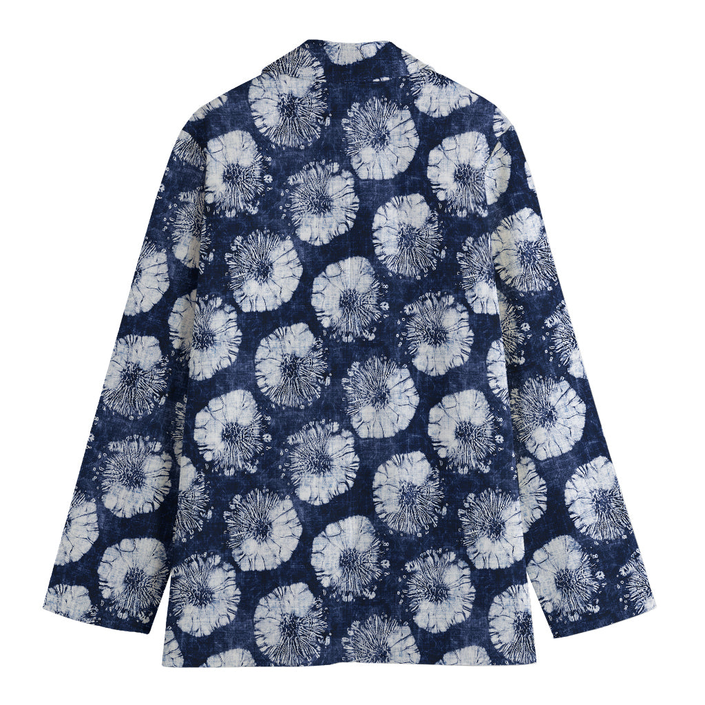 Shibori Motif Pattern Print Women's Cotton Blazer