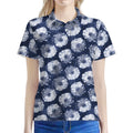 Shibori Motif Pattern Print Women's Polo Shirt