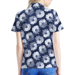 Shibori Motif Pattern Print Women's Polo Shirt