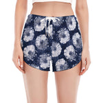 Shibori Motif Pattern Print Women's Split Running Shorts