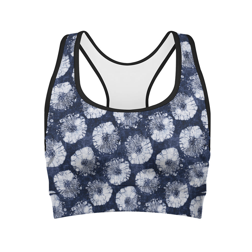 Shibori Motif Pattern Print Women's Sports Bra
