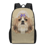 Shih Tzu Portrait Print 17 Inch Backpack