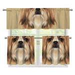 Shih Tzu Portrait Print 3 Piece Kitchen Curtains