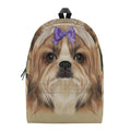 Shih Tzu Portrait Print School Backpack