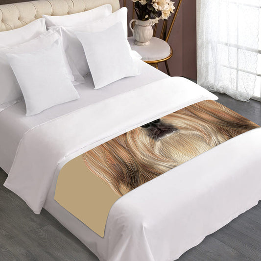 Shih Tzu Portrait Print Bed Runner