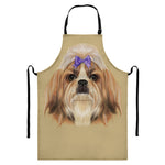 Shih Tzu Portrait Print Bib Apron With Pocket